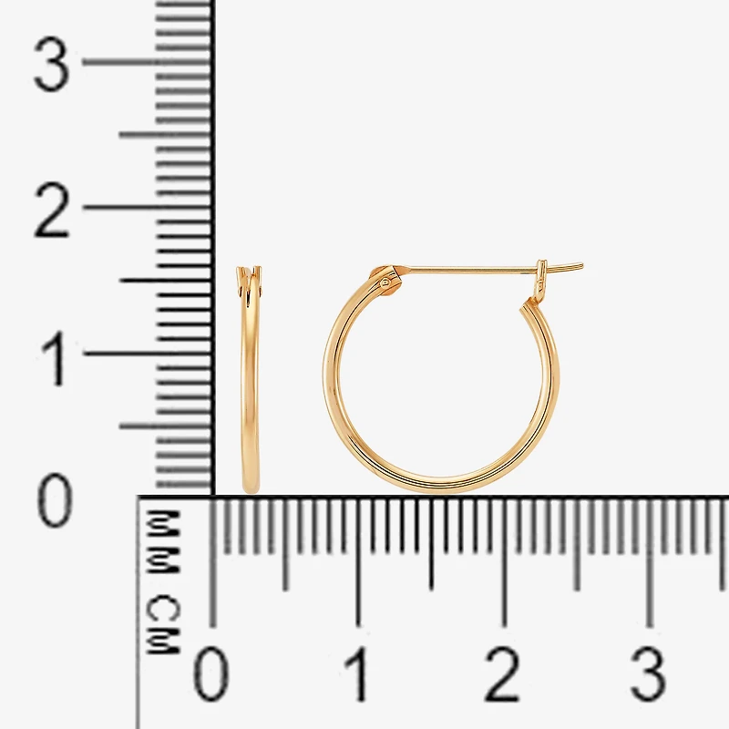 Womens 14K Gold 16mm Round Hoop Earrings