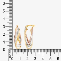 Made in Italy Womens 14K Tri-Color Gold 32mm Round Hoop Earrings