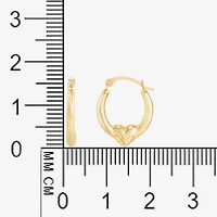 Womens 14K Gold 16.5mm Heart Hoop Earrings