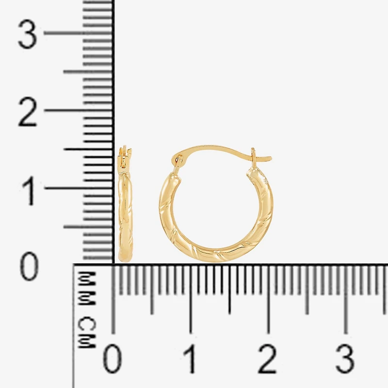 Womens 14K Gold 15.4mm Hoop Earrings