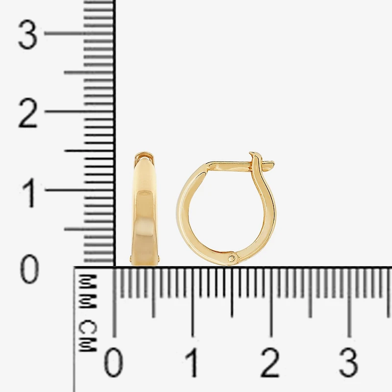 Womens 14K Gold 13.8mm Round Hoop Earrings