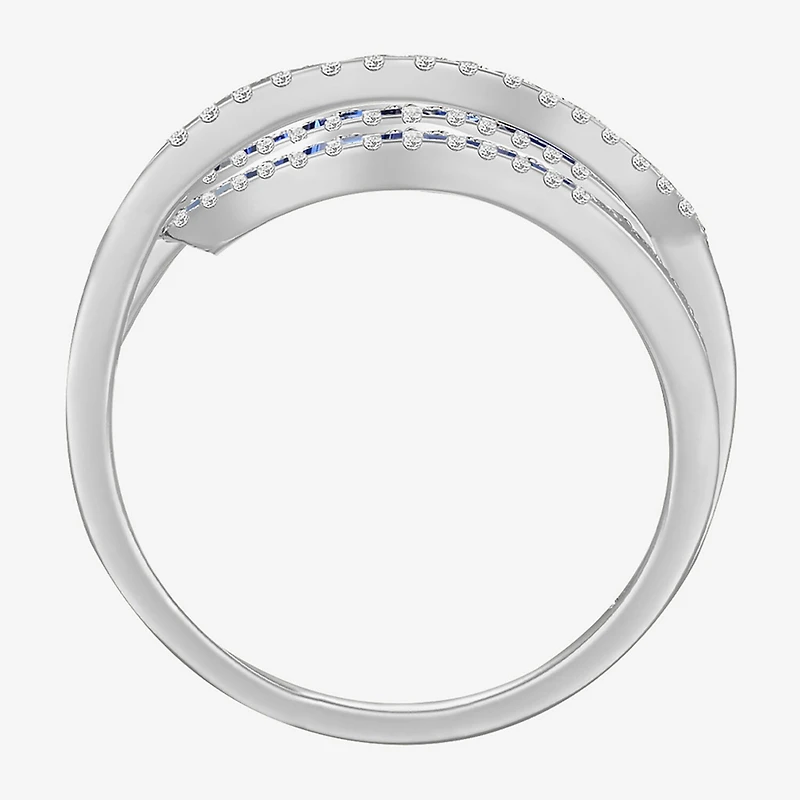 Womens Lab Created Emerald, Sapphire or Ruby 14K Gold Over Silver Sterling Cocktail Ring