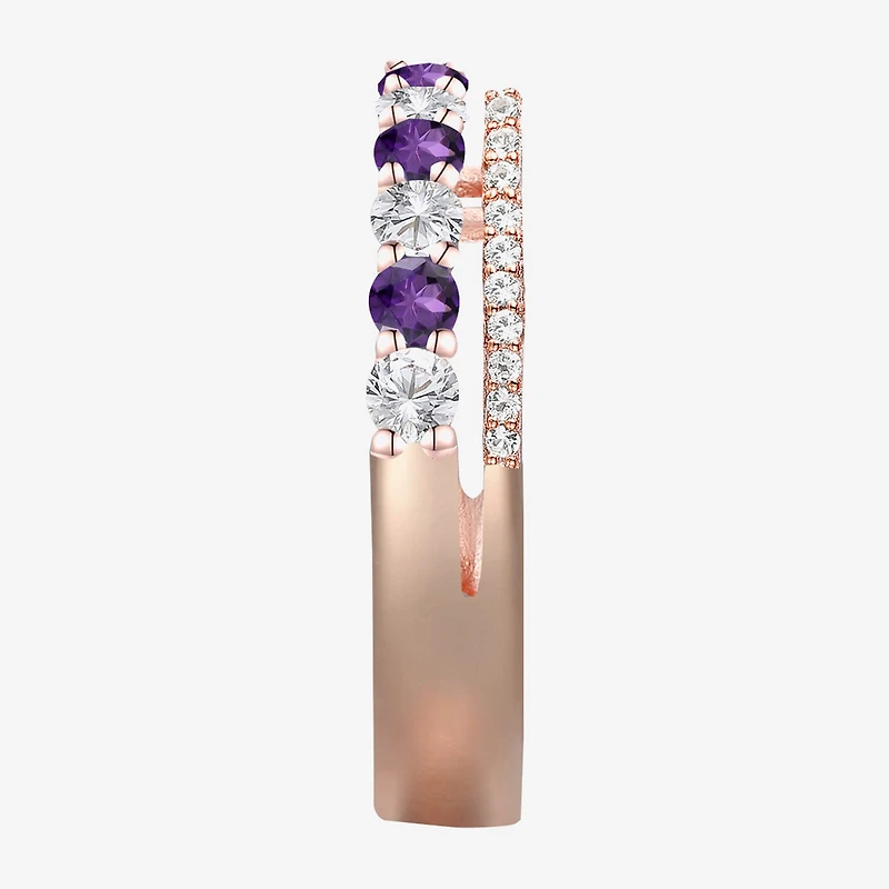 Womens Lab Created Gemstone 14K Gold Over Silver Stackable Rings