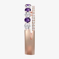 Womens Lab Created Gemstone 14K Gold Over Silver Stackable Rings