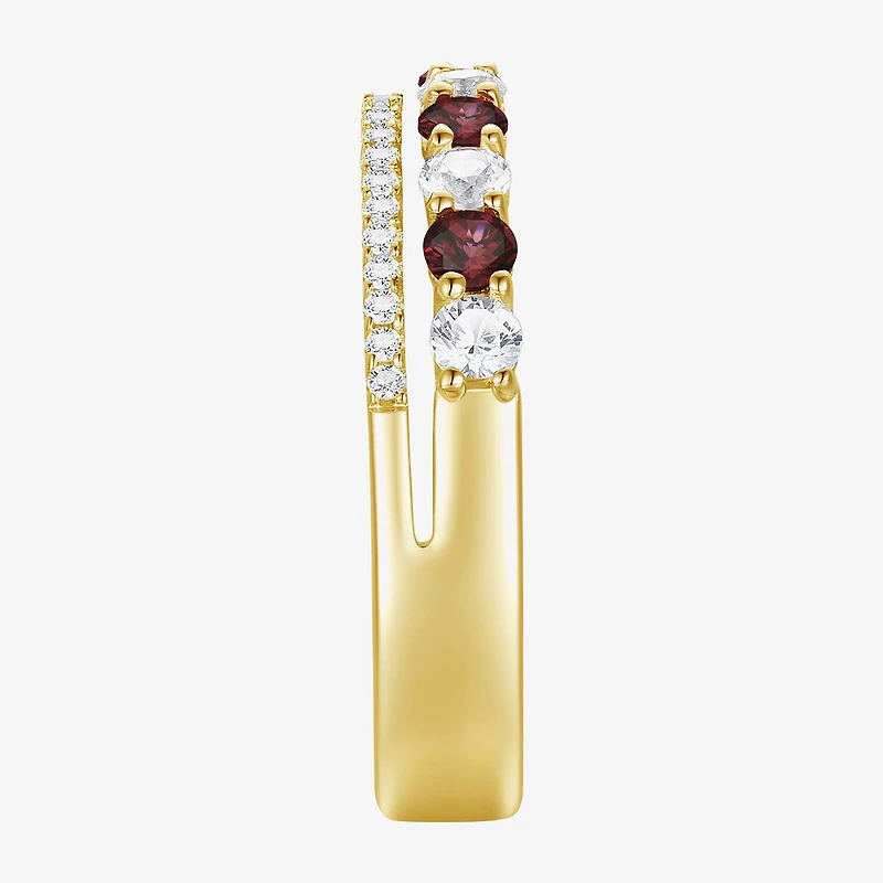 Womens Lab Created Gemstone 14K Gold Over Silver Stackable Rings