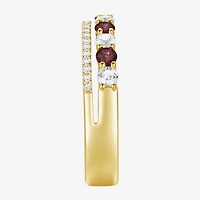 Womens Lab Created Gemstone 14K Gold Over Silver Stackable Rings