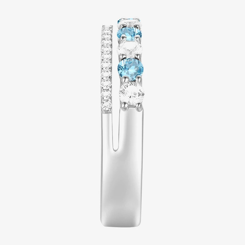 Womens Lab Created Gemstone 14K Gold Over Silver Stackable Rings