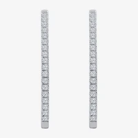 (H-I / I1) 2 CT. T.W. Lab Grown White Diamond 10K or 14K Yellow Gold 35mm Hoop Earrings