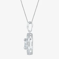 Diamond Blossom (G / Si2) Womens 1 CT. T.W. Lab Grown White Diamond 10K Gold Round 18 Inch Pendant Necklace