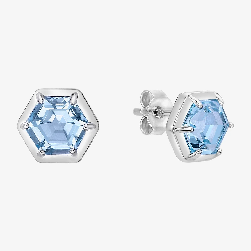 Gemstone Sterling Silver 8mm Stud Earrings