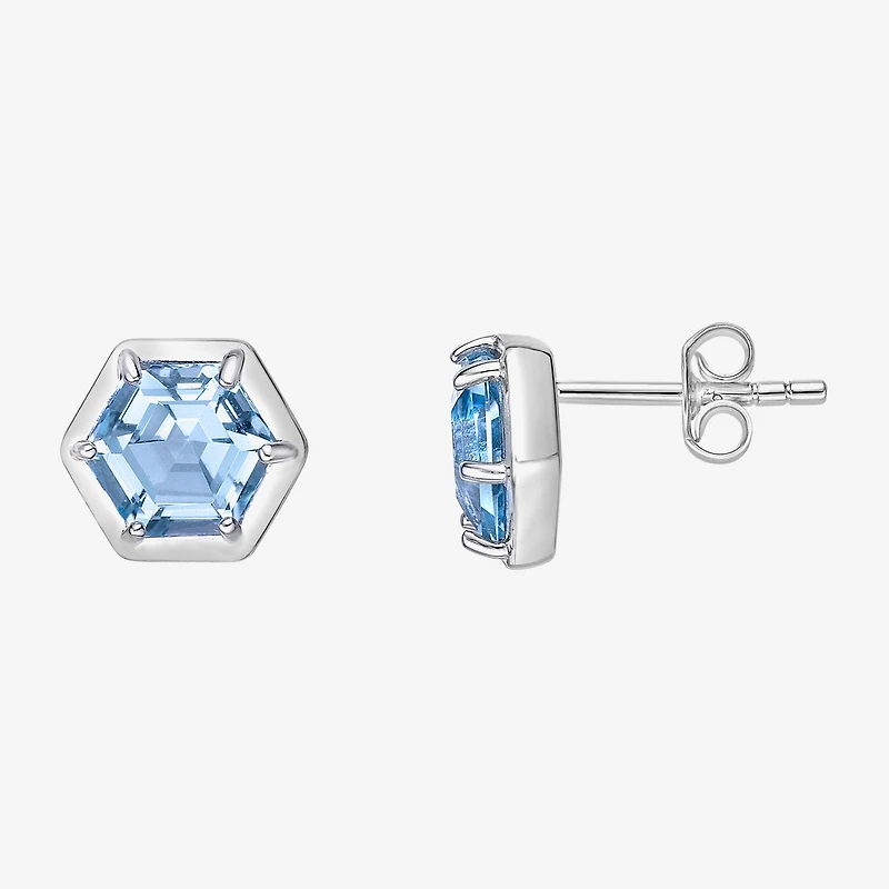 Gemstone Sterling Silver 8mm Stud Earrings