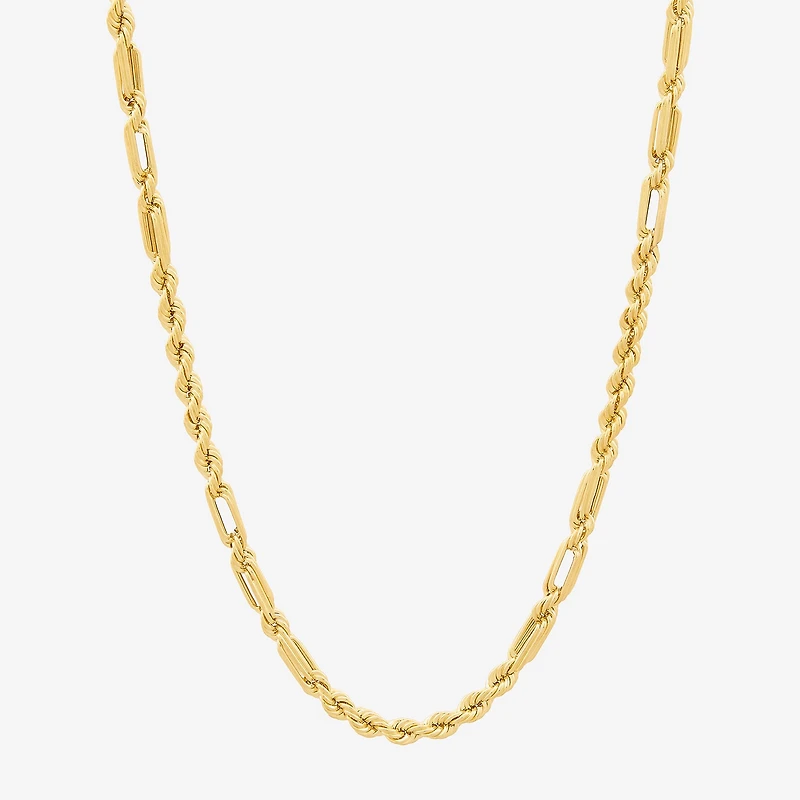 Unisex Adult 10K Gold 24 Inch Rope Chain Necklace