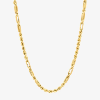 Unisex Adult 10K Gold 24 Inch Rope Chain Necklace