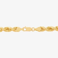 Mens 10K Gold 8 1/2 Inch Hollow Rope Chain Bracelet