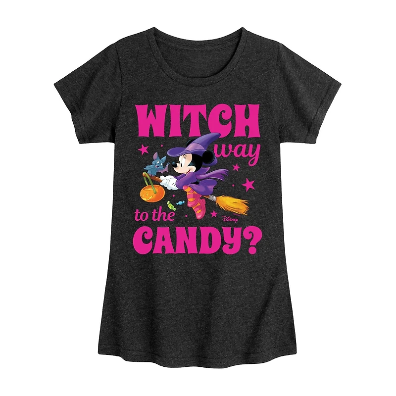 Disney Collection Little & Big Kid Girls Crew Neck Short Sleeve Regular Fit Minnie Mouse Graphic T-Shirt