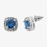 Sparkle Allure Light Up Box Womens Blue Cubic Zirconia Pure Silver Over Brass Cushion 3-pc. Jewelry Set