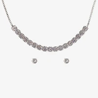 Sparkle Allure Light Up Box Womens Pink Cubic Zirconia Pure Silver Over Brass Round 3-pc. Jewelry Set