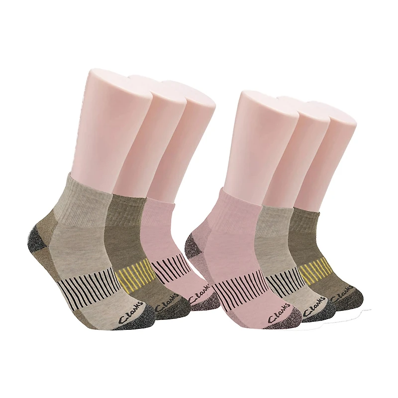 Clarks Womens 6 Pair Low Cut Socks
