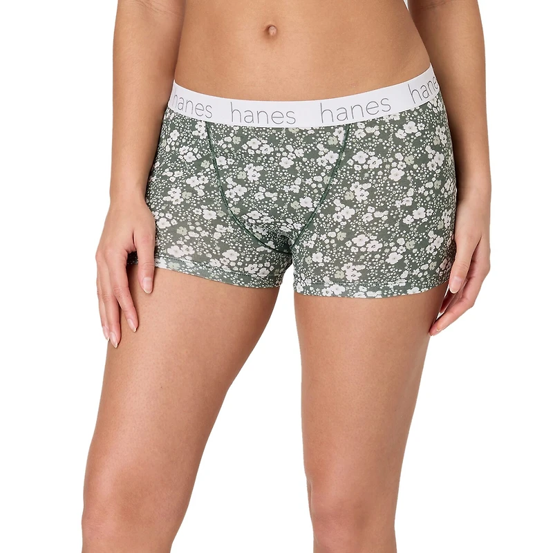 Hanes Originals Ultimate Cotton Stretch Women’s Boyshort Underwear Pack, 3-Pack 45UOBB