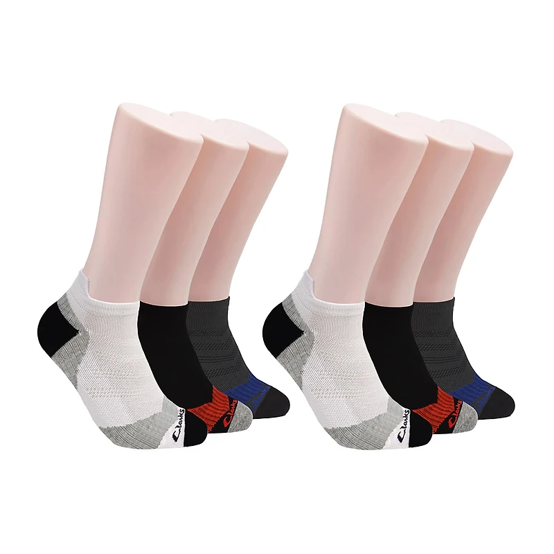 Clarks Mens 6 Pair Low Cut Socks