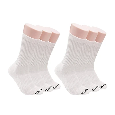 Clarks Mens 6 Pair Crew Socks