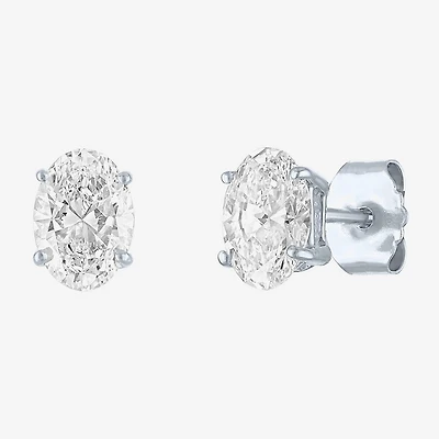 ( E-F/Si1-Si2 ) 1 CT. T.W. Lab-Grown Diamond 10K Gold 6.5mm Oval Stud Earrings