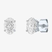 ( E-F/Si1-Si2 ) 1 CT. T.W. Lab-Grown Diamond 10K Gold 6.5mm Oval Stud Earrings
