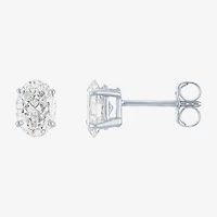 ( E-F/Si1-Si2 ) 1 CT. T.W. Lab-Grown Diamond 10K Gold 6.5mm Oval Stud Earrings
