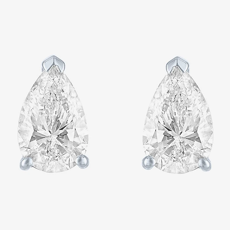 ( E-F/Si1-Si2 ) 1 CT. T.W. Lab-Grown Diamond 10K Gold 7.3mm Pear Stud Earrings