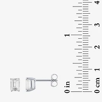 ( E-F/Si1-Si2 ) 1 CT. T.W. Lab-Grown Diamond 10K Gold 5.9mm Emerald Stud Earrings