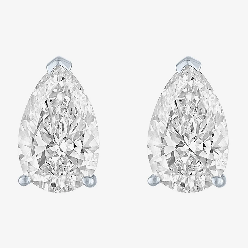 ( E-F/Si1-Si2 ) 2 CT. T.W. Lab-Grown Diamond 14K Gold 8.8mm Pear Stud Earrings