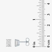 ( Ef/Si1-Si2 )  2 CT. T.W. Lab-Grown Diamond 14K Gold 7.3mm Emerald Stud Earrings