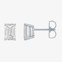 ( Ef/Si1-Si2 )  2 CT. T.W. Lab-Grown Diamond 14K Gold 7.3mm Emerald Stud Earrings