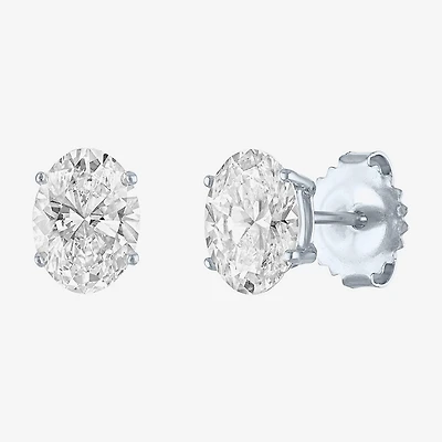 ( E-F/Si1-Si2 ) 2 CT. T.W. Lab-Grown Diamond 14K Gold 8mm Oval Stud Earrings