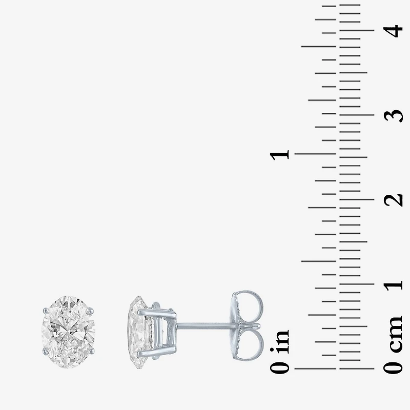 ( E-F/Si1-Si2 ) 2 CT. T.W. Lab-Grown Diamond 14K Gold 8mm Oval Stud Earrings
