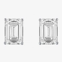 ( E-F/Si1-Si2 ) 4 CT. T.W. Lab-Grown Diamond 14K Gold 9mm Emerald Stud Earrings