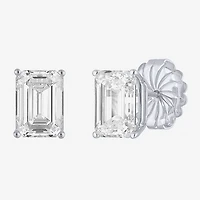 ( E-F/Si1-Si2 ) 4 CT. T.W. Lab-Grown Diamond 14K Gold 9mm Emerald Stud Earrings