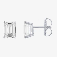( E-F/Si1-Si2 ) 4 CT. T.W. Lab-Grown Diamond 14K Gold 9mm Emerald Stud Earrings