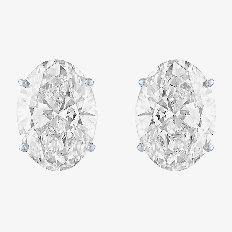 ( E-F/Si1 Si2 ) 4 CT. T.W. Lab-Grown Diamond 14K Gold 9.8mm Oval Stud Earrings