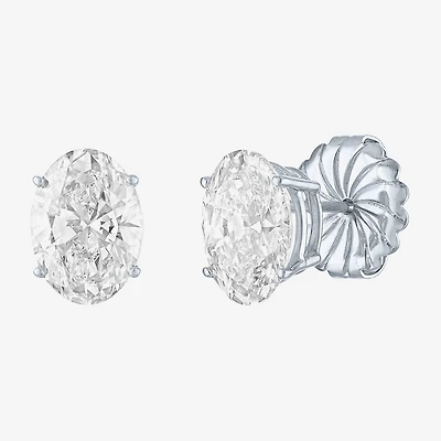 ( E-F/Si1 Si2 ) 4 CT. T.W. Lab-Grown Diamond 14K Gold 9.8mm Oval Stud Earrings