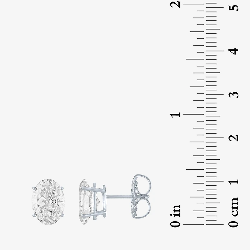 ( E-F/Si1 Si2 ) 4 CT. T.W. Lab-Grown Diamond 14K Gold 9.8mm Oval Stud Earrings
