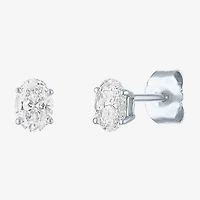 ( E-F /SI1-SI2 ) 1/2 CT. T.W. Lab-Grown Diamond 10K Gold 5.1mm Oval Stud Earrings