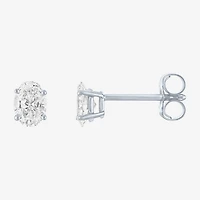( E-F /SI1-SI2 ) 1/2 CT. T.W. Lab-Grown Diamond 10K Gold 5.1mm Oval Stud Earrings