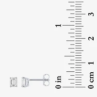 ( E-F/Si1-Si2 ) 1/2 CT. T.W. Lab-Grown Diamond 10K Gold 4.4mm Emerald Stud Earrings