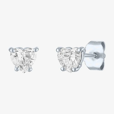 ( E-F/Si1-Si2 ) 1/2 CT. T.W. Lab-Grown Diamond 10K Gold 5.1mm Heart Stud Earrings