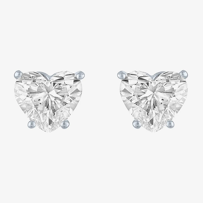 ( E-F/Si1-Si2 ) 2 CT. T.W. Lab-Grown Diamond 14K Gold 7.3mm Heart Stud Earrings
