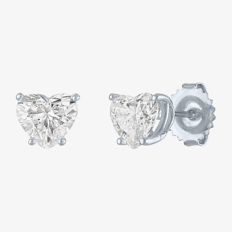 ( E-F/Si1-Si2 ) 2 CT. T.W. Lab-Grown Diamond 14K Gold 7.3mm Heart Stud Earrings