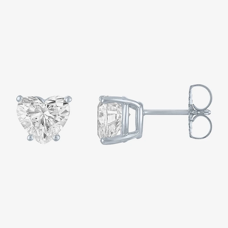 ( E-F/Si1-Si2 ) 2 CT. T.W. Lab-Grown Diamond 14K Gold 7.3mm Heart Stud Earrings