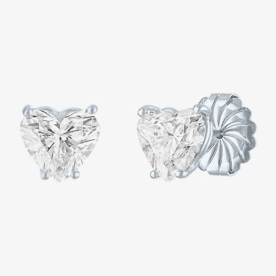 ( E-F/Si1-Si2 ) 4 CT. T.W. Lab-Grown Diamond 14K Gold 8.5mm Heart Stud Earrings