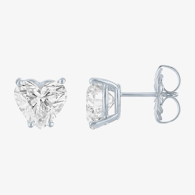 ( E-F/Si1-Si2 ) 4 CT. T.W. Lab-Grown Diamond 14K Gold 8.5mm Heart Stud Earrings